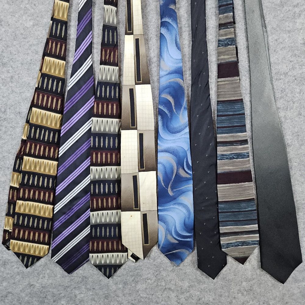 Lot of 8 Neck Ties 4 Brutini Wembley Cardin Oscar de la Renta Conte de Milano